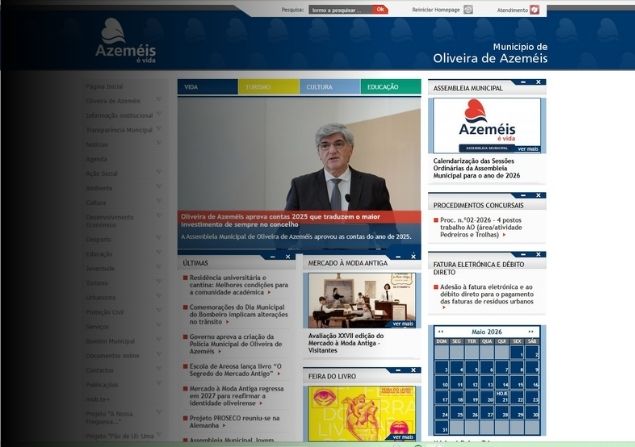 Novo site da Câmara Municipal de Oliveira de Azeméis pode custar mais de €100 mil